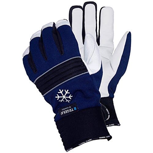 Image of Ejendals 297-10 Size 10 "Tegera 297" Leather Glove - Black/Blue/White