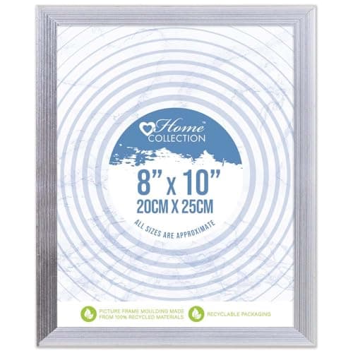 Image of Design Group Silver Ribbed Design Freestanding Wall Mount Picture Photo Frame 8 x 10 inch