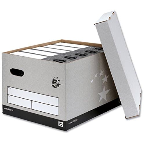 Image of 5 Star 380x430x287mm Self Assembly Storage Box - Grey (Pack of 10)