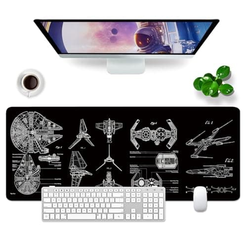 Image of WYDUCVI Black Gaming Mouse Mat Large Desk Mat XL 31.5x11.8x0.12 inch Large Mouse Pad Keyboard Mouse Pad (Design)