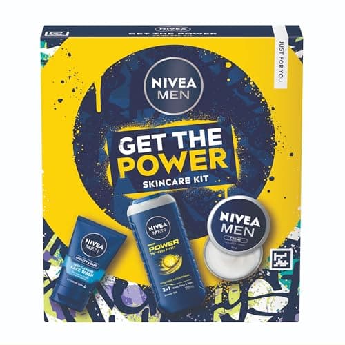 Image of NIVEA MEN Get The Power Gift Set (3 Products) - Men's Skincare Including Shower Gel, Face Wash, and Moisturizing Cream, Perfect to Keep Him Fresh, Protected, and Hydrated