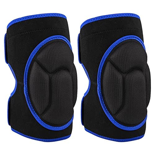 Image of Jodsen Knee Pads for Work, Protective Garden Kneeling Pads Anti-Slip Collision Avoidance Knee Sleeve for Women and Men, Multifunction Knee Caps for Gardening, Sport, Skating (Black with Blue Rim)