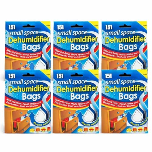 Image of Small Space Dehumidifier Bags Pack of 6 (12 Total Humidity Bags) – Moisture Absorber Sachets for Drawers, Wardrobes, Cupboard Dehumidifier, Drawer Dehumidifier bundle by GBH