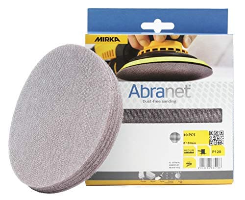 Image of Mirka Abranet net sanding disc Ø 150mm Hook & loop/Grit P120 / 10 pcs/For dust-free sanding of wood, walls, metal, aluminium, stainless steel, filler, varnish, plastic / AE241F1012.