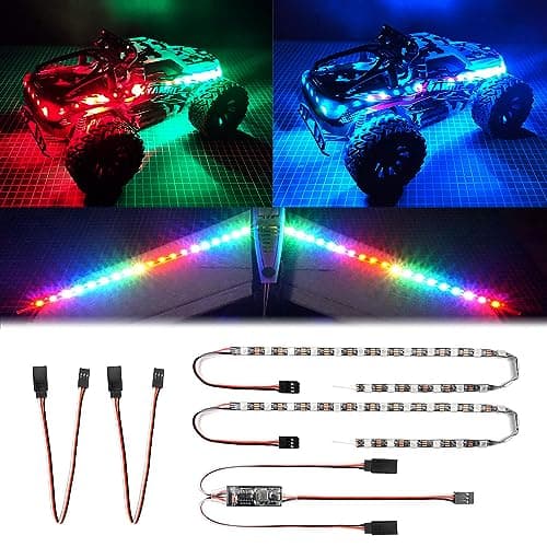Image of RC LED Light Strips Kit for RC Car Crawler Truck Airplane Boat Drone Fixed Wing Traxxas TRX4 Axial SCX10 Color Changeable