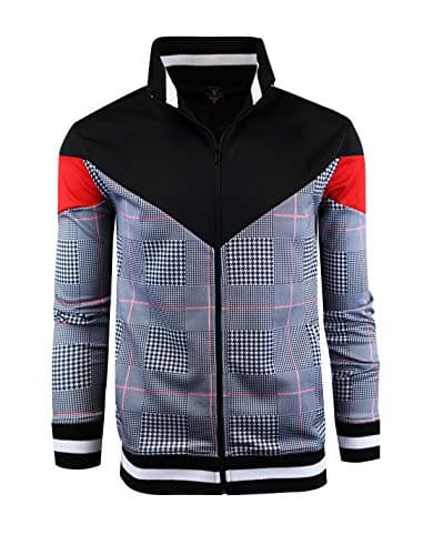 Image of SCREENSHOT-TRACK JACKET Mens Urban Hip Hop Premium Track Jacket - Slim Fit Side Taping Sportswear Urbanwear Streetwear Top, F11957-black/Patch, L