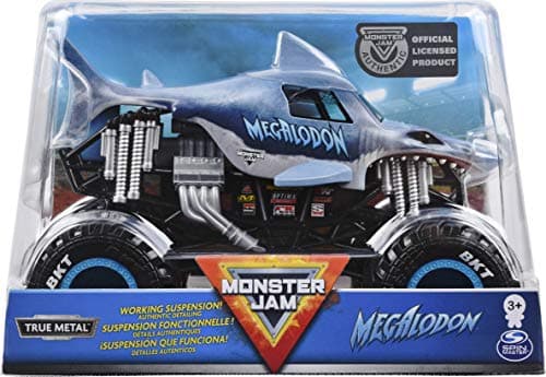 Image of Monster Jam Official Megalodon Monster Truck, Die-Cast Vehicle, 1:24 Scale