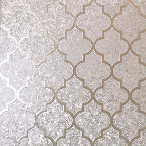 Image of Arthouse | Velvet Trellis Rose Gold Wallpaper | Luxury Rose Gold Geometric Foil Design with Crushed Velvet Texture | Paste The Paper Method | Perfect for Living Rooms & Bedrooms | 1005 x 53cm