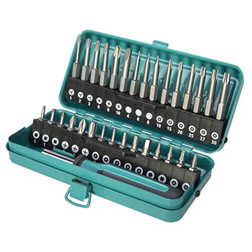 Image of wolfcraft Safety Bit Box for Safety Screws, 31 Pcs. I 1386000 I High-Quality Metal Cassette with 30 Solid bits, 25 and 50 mm, in Various Sizes, incl. Hand Screwdriver