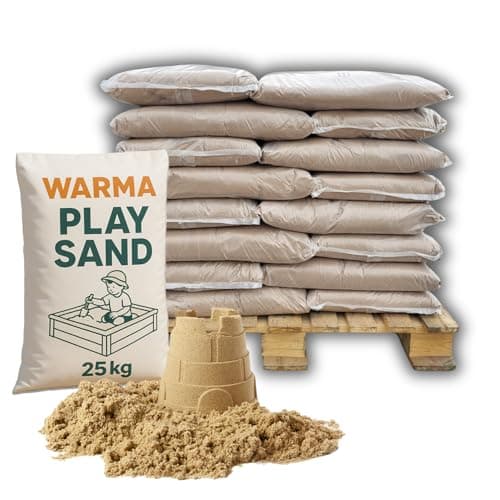 Image of Warma 1000KG Premium Grade Play Sand - Non Toxic - Natural & Triple Washed - Suitable for Childrens Kids Indoor & Outdoor Sensory Play Areas Sandpits - 40 x 25kg Bags