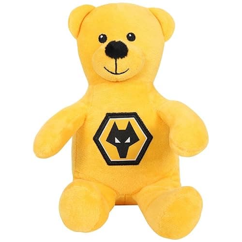 Image of Wolves Official Gold Solid Beanie Bear, Plush Teddy with Team Logo