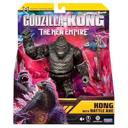 Image of MonsterVerse Godzilla x Kong: The New Empire, 6-Inch Battle Scarred Kong Action Figure Toy, Iconic Collectable Movie Character, Includes Battle Axe Feature, Suitable for Ages 4 Years+