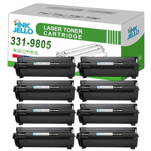 Image of Inkjello 331-9805 Toner Cartridge Replacement For DELL2360 Compatible with Dell B2360d B2360dn B3460dn B3465dnf Printers Black (8-Pack)