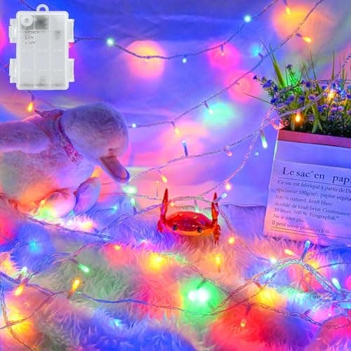 Image of cshare Battery Fairy Lights, 5M 50 LED Fairy Lights Battery Operated with Timer, IP65 Waterproof String Lights for Jar Garden Camping Christmas Indoor Outdoor Decorations, Multicolor