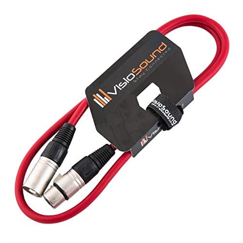 Image of VisioSound Male to Female XLR Mic Lead/Balanced Microphone/Mic Patch Cable / 7 Colours 1m Red