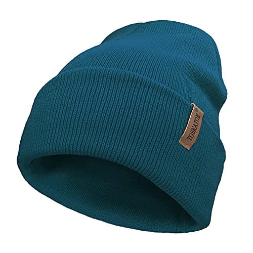 Image of TOSKATOK Unisex Ladies Soft Feel Turn up or Slouch Knit Beanie Hat Warm Winter Woolly Hat-Teal