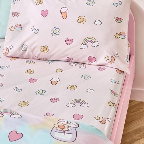 Image of Catherine Lansfield Kids Forever Together Junior Fitted Sheet Pastel