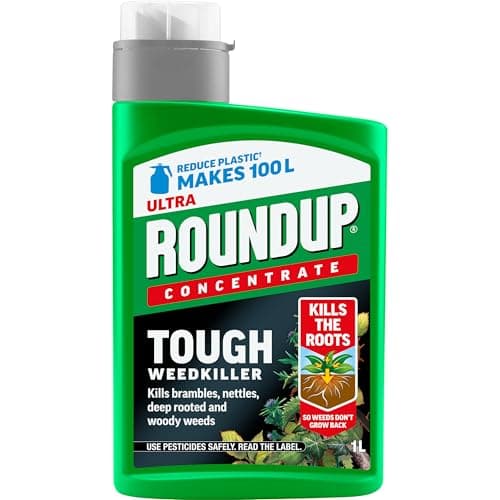 Image of Roundup Tough Weedkiller Concentrate 1L – Powerful Concentrated Weed Killer for Tough Weeds, Makes up to 100L