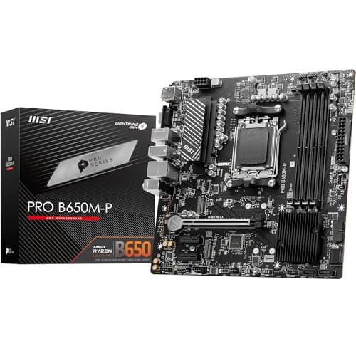Image of MSI PRO B650M-P Motherboard, Micro-ATX - Supports AMD Ryzen 9000/8000 / 7000 Series Processors, AM5 - DDR5 Memory Boost 6000+MHz/OC, 1 x PCIe 4.0 x16, 2 x M.2 Gen4, 2.5G LAN