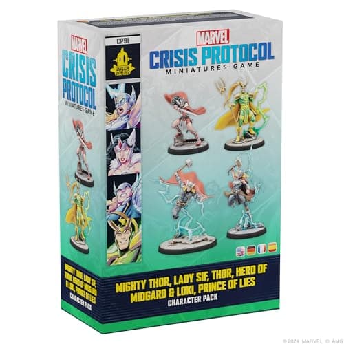 Image of Atomic Mass Games | Marvel Crisis Protocol: Mighty Thor, Lady Sif, Thor, Hero of Midgard & Loki, Prince of Lies | Miniatures Game | Ages 14+ | 2 Players | 90 Minutes Playing Time