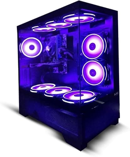 Image of ASC Intel Core i7 Gaming Tower • GTX 750 4GB Graphics Card • 16GB RAM • 256GB SSD+1TB HDD • 500W 80+ PSU • Black 9 Fan Glass RGB Gaming Case • WIFI • Windows 11