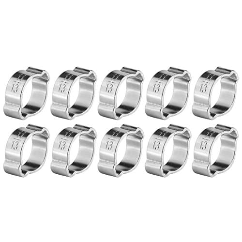Image of O Clip Double Ear Ø11-13mm 10 Pcs Zinc Plated Stainless Steel 2-Ear Fuel & Air Water Silicone Hose Pipe Clamp x 10(11-13Mm)