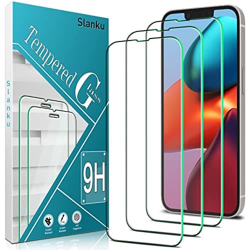 Image of Slanku 3 Pack Screen Protector for iPhone 13 Mini (5.4 inch), 9H Tempered Glass Film, Full Coverage, Anti Scratch, Case Friendly, NO Bubble