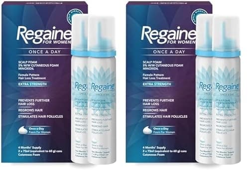 Image of Regaine for Women, Hair Growth & Prevents further Hair Loss, Scalp Foam, with Minoxidil, 4 Months’ Supply, 2 x 73ml (Pack of 2)