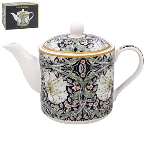 Image of The Leonardo Collection William Morris Pimpernel Teapot for Kitchen | Lovely Kitchen Accessories for Home | Without Tea Strainer Tea Pot for Everyday Use | New Durable Tea Pots for Home & Office