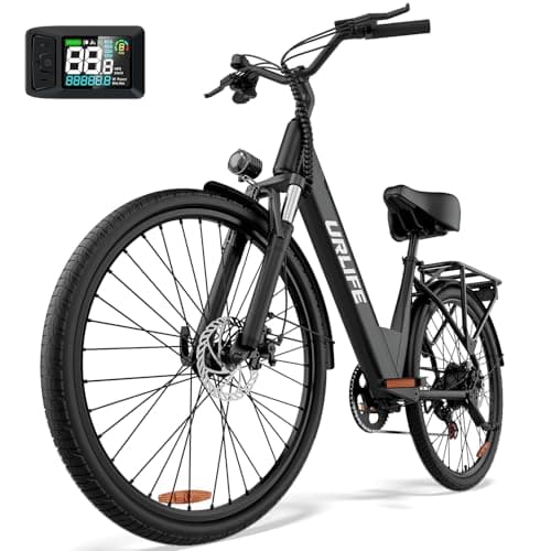 Image of URLIFE 26" Electric Bike for Adults, Electric Mountain Bike with LCD Display, 36V 13AH Removable Battery 250W Brushless Motor, 7-Speed Derailleur 80KM Max Range Ebike Commute MTB