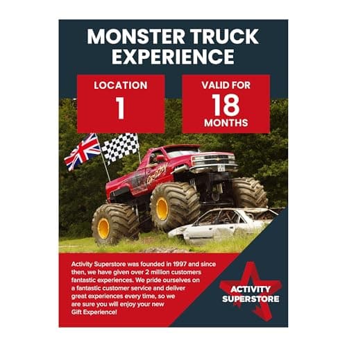 Image of Activity Superstore Monster Truck Experience, 18-month Validity, Experience Days, Driving Gifts, Track Days, Birthday Gifts