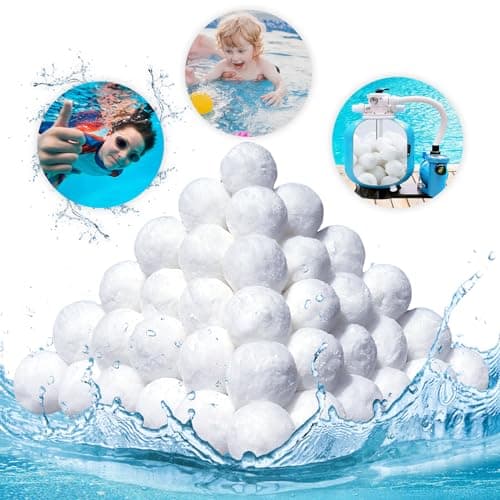Image of Bohodiy Pool Filter Balls, 700g Filter Balls for Sand Filter Systems Replace 50Kg Filter Sand Quartz Sand, Fiber Filter Media for Swimming Pool Reusable Fiber Ball for Swimming Pool (White-1400g)