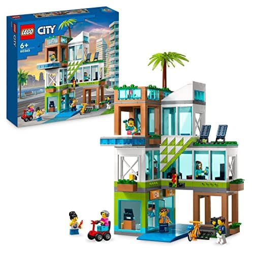 Image of LEGO City Apartment Building, Modular Construction Set with Combinable Rooms, Shop, Toy Bike and 6 Minifigures, Birthday Gift for Kids, Boys, Girls Aged 6+ 60365