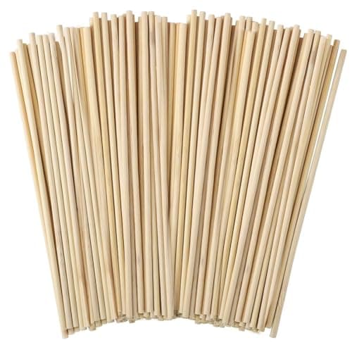 Image of Wooden Sticks for Crafting, 100 Pcs Wooden Dowel Rods Round Wood Dowling Rods Hardwood Sticks for Crafts DIY 300mm x 3mm