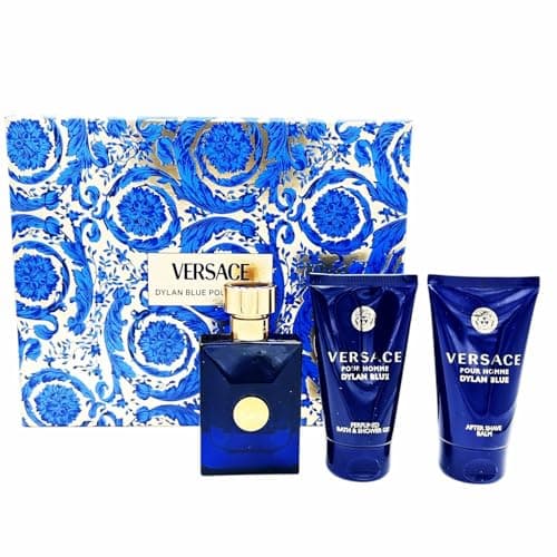 Image of Versace Dylan Blue Eau de Toilette 50ml Gift Set 2024 (Contains 50ml EDT, 50ml Shower Gel and 50ml After Shave Balm)