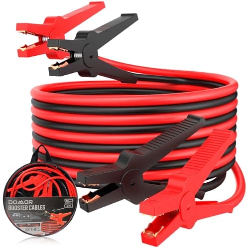 Image of Jump Leads Car Van Battery Jumper Cables, 3 Meters Heavy Duty Jump Leads - 400 Amp Battery Booster Jumper Cables Colour Coded Clamps for Starting Petrol Diesel Car Battery with Bag