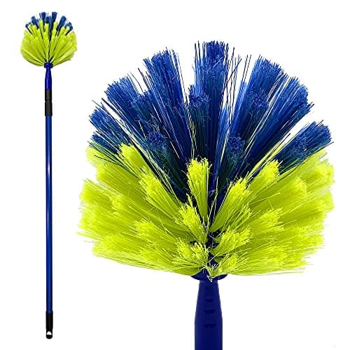 Image of Domed Cobweb Duster with Telescopic Handle, Cobweb Brush Extendable up to 171cm − Long Handled Duster Brush for Indoor Corner Cleaning