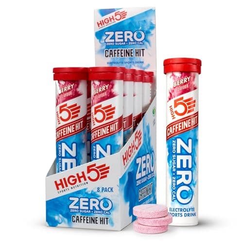 Image of HIGH5 ZERO Caffeine Hit ElectrolyteTablet - Hydration Tablets Enhanced with Vitamin C - 0 Calories & Sugar Free - Boost Hydration, Performance & Wellness - Berry, 160 Tablets (20x, Pack of 8)
