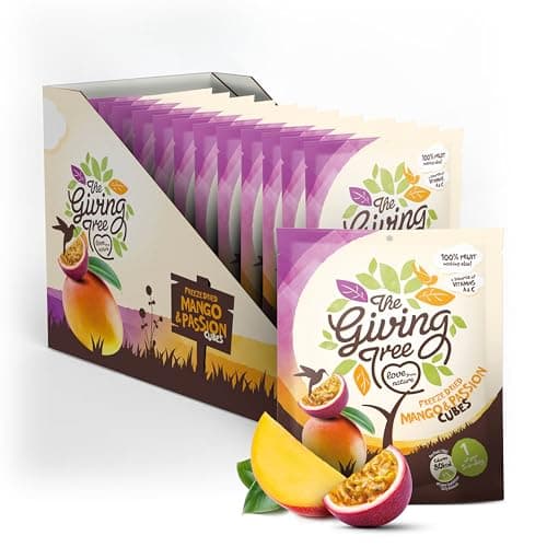 Image of The Giving Tree Freeze Dried Fruit Crisps I Vegan, Gluten Free Nutritional Crisps Mango & Passion I 18g (Pack of 12)
