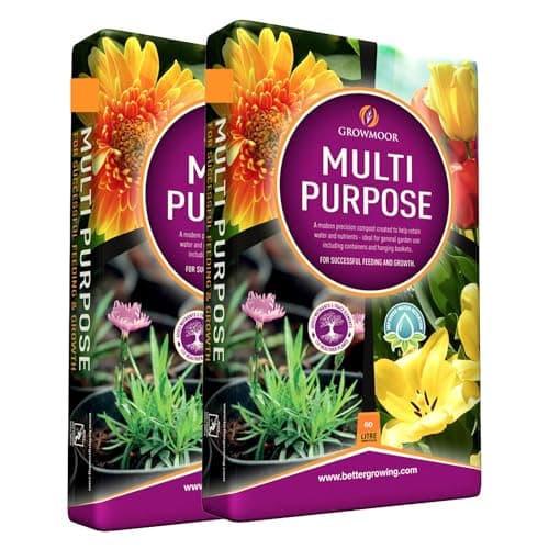 Image of CB FUELS 2 X 60L GROWMOOR Multi Purpose Potting Compost Garden Beds Borders Pots Baskets
