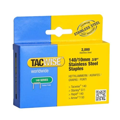 Image of Tacwise 1217 Type 140/10mm Heavy-Duty Stainless Steel Staples, Pack of 2000