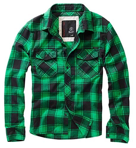 Image of Brandit Checkshirt Men Flanel Shirt Green-Black XXL, 100% Cotton, Labelpatch Regular