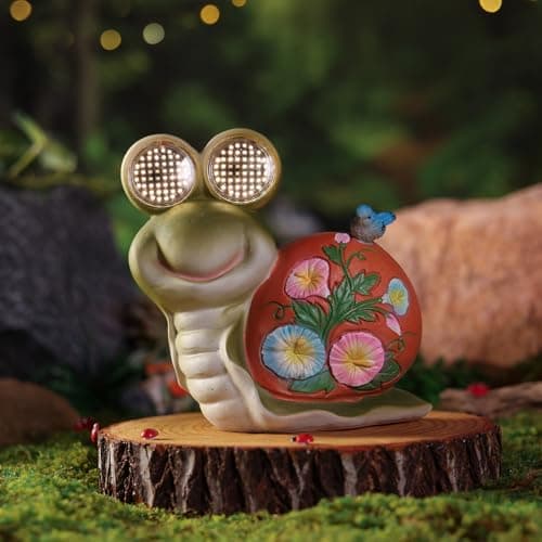 Image of Snail Garden Statue Light Solar Light Figurine Outdoor Decor Fairy Garden Decorations Outside Art for Yard, Gardens Patio, Lawn Décor Unique Gift for Women (Snail)