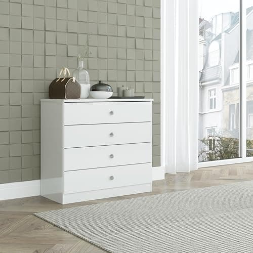 Image of Seconique Denver 4 Drawer Chest in White Gloss