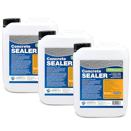 Image of Smartseal Premium Concrete Sealer - Easy to Apply, High Protection, Oil & Water Repellent, Food Safe. Suitable for All Surfaces - 3 x 5 L