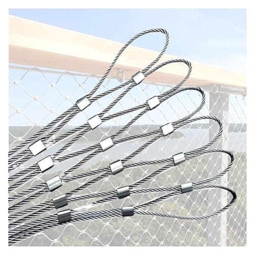 Image of DTVEW 304 Stainless Steel Rope Net, Rail Banister Stair Safety Mesh, 6cm/1.5mm Zoo Cage Fence, Steel Metal Garden Wire Mesh Netting(0.8x1m)