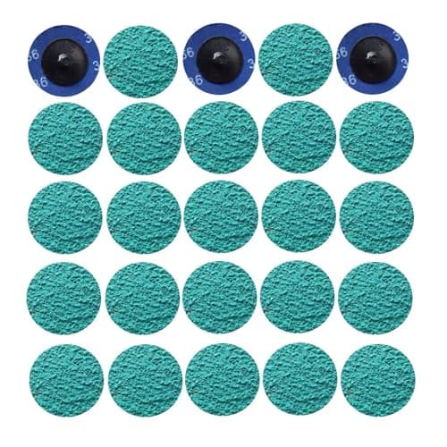 Image of MiJunHD 25Pcs 2inch 50mm 36Grit Zirconia Sanding Discs, Quick Change Abrasives Grinding Disc for Surface Finish Grind Polish Burr Rust Paint Removal