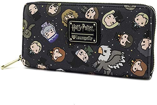 Image of Loungefly Harry Potter Chibi Character Zip-Around Wallet - Multicolour, Unisex, Leather, Zipper Closure, 8 Card Slots, Coin Slot, Officially Licensed