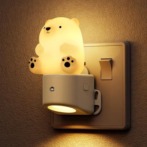Image of LOHAS-LED Night Light, 3D Bear Night Light Plug in Wall, Dusk to Dawn Sensor, RGB + Warm White 3000K, Baby Nightlight for Hallway, Nursery, Bedroom, Kids Room, Toddler