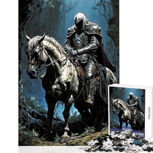 Image of 1000 Piece Puzzle For Adults Fallen Knight in The Gloom Home Decoration Toys Gifts for Women Men Impossible Game with Matching Poster And Trivia Sheet Size 38x52cm